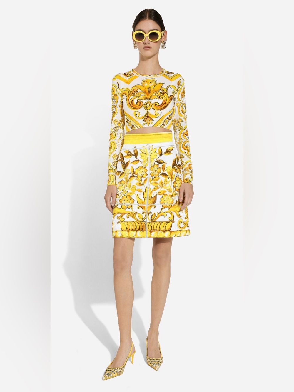 Dolce & Gabbana MAJOLICA PRINT BROCADE A-LINE MINI SKIRT NWOT 40